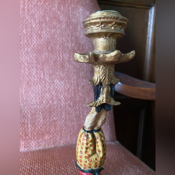 Vintage Candlestick Holders Asian Acrobat Pair - Picture 9 of 11